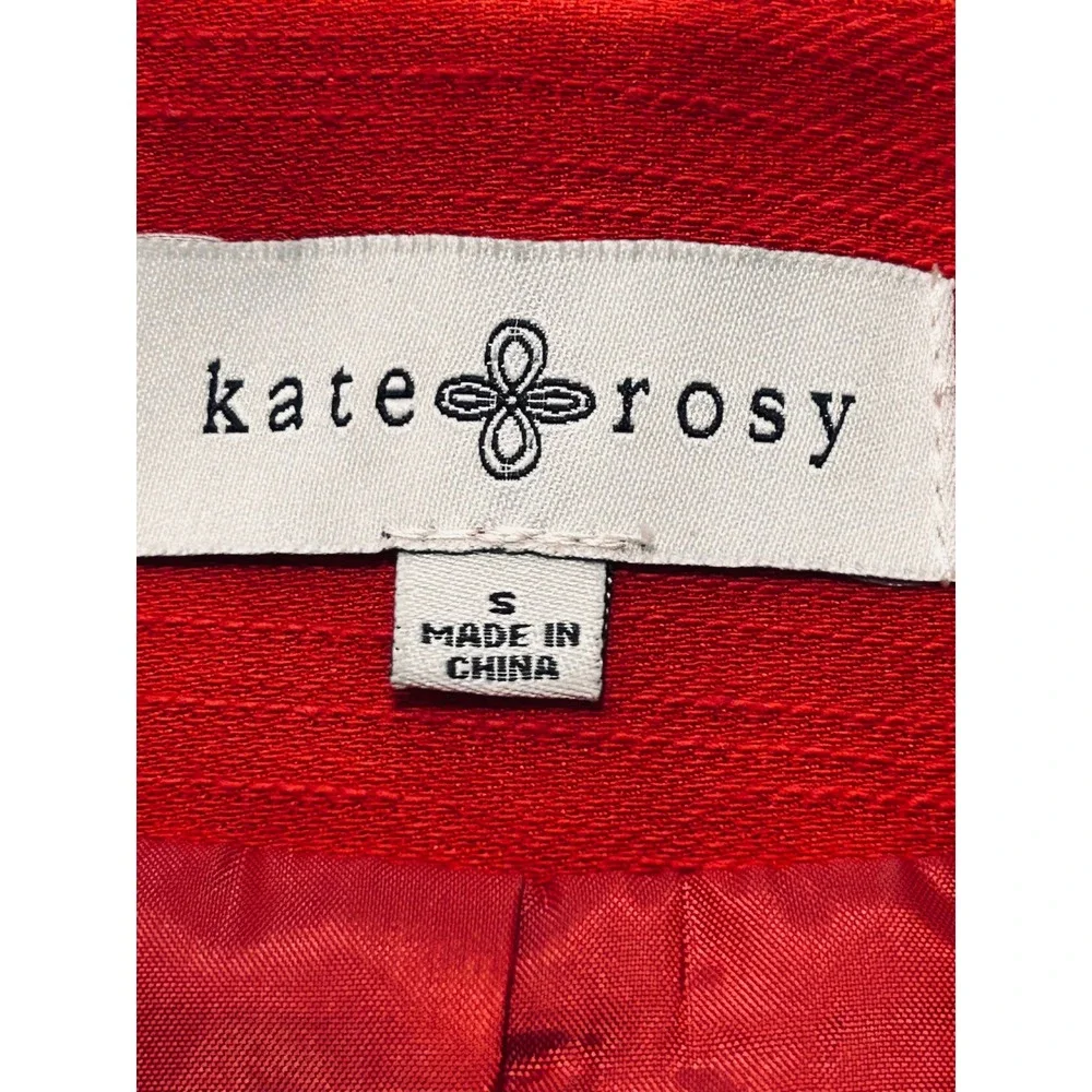 Kate & Rosy Red Floral Embroidered Asymmetrical Zip Moto Jacket Womens‎ Small